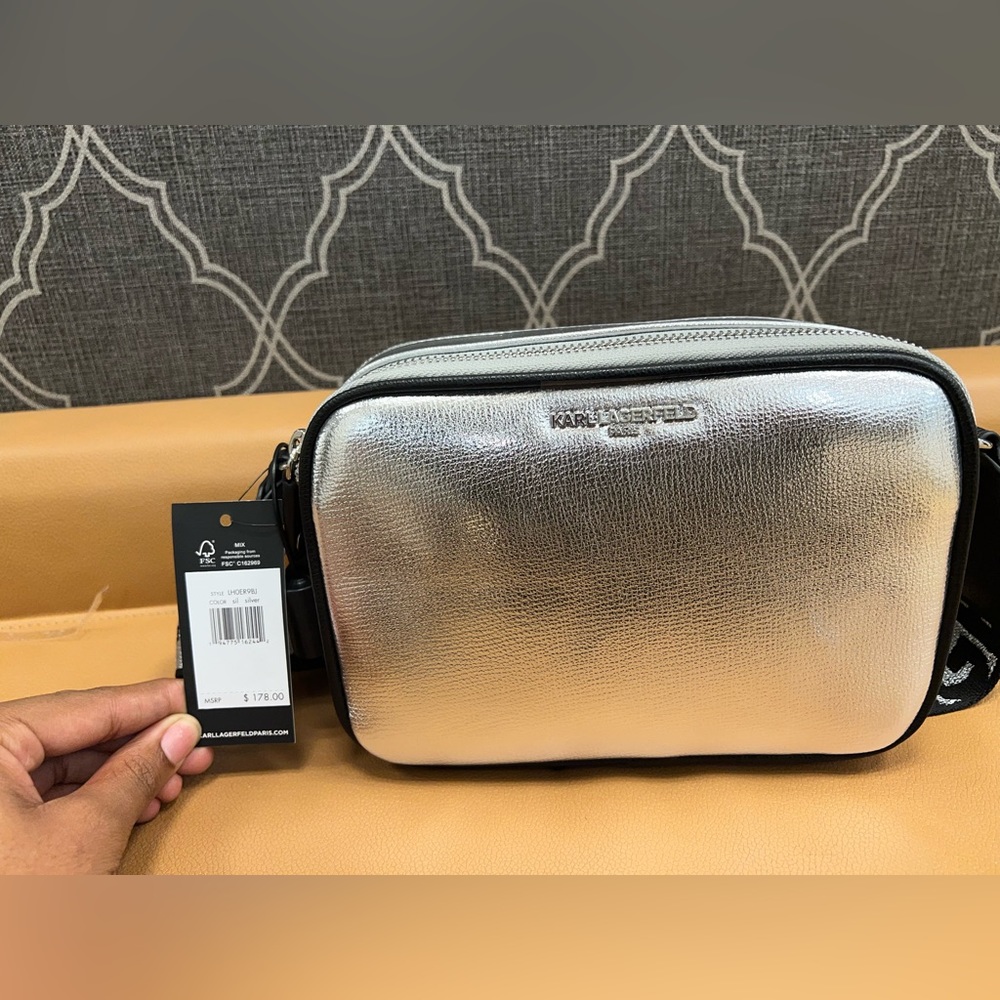 Karl Lagerfeld silver crossbody